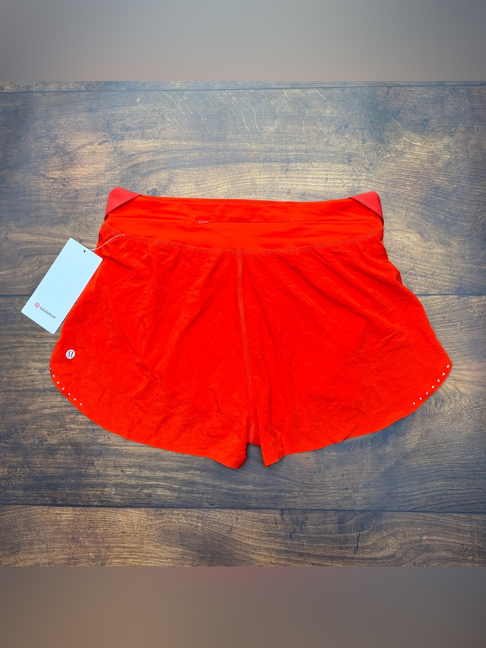 NWT Lululemon Fast & Free High Rise Shorts In Insense Emboss Solar Orange Sz 10
